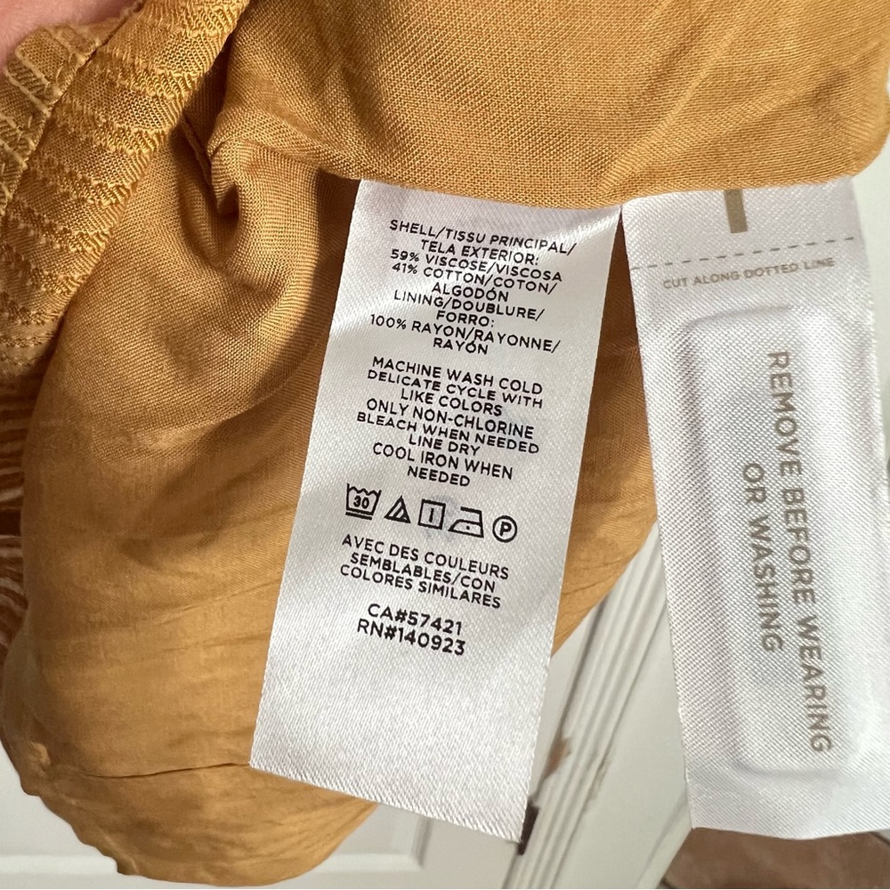 NWT Ann Taylor | Mustard Yellow Ruffle Dress - Picture 5 of 8